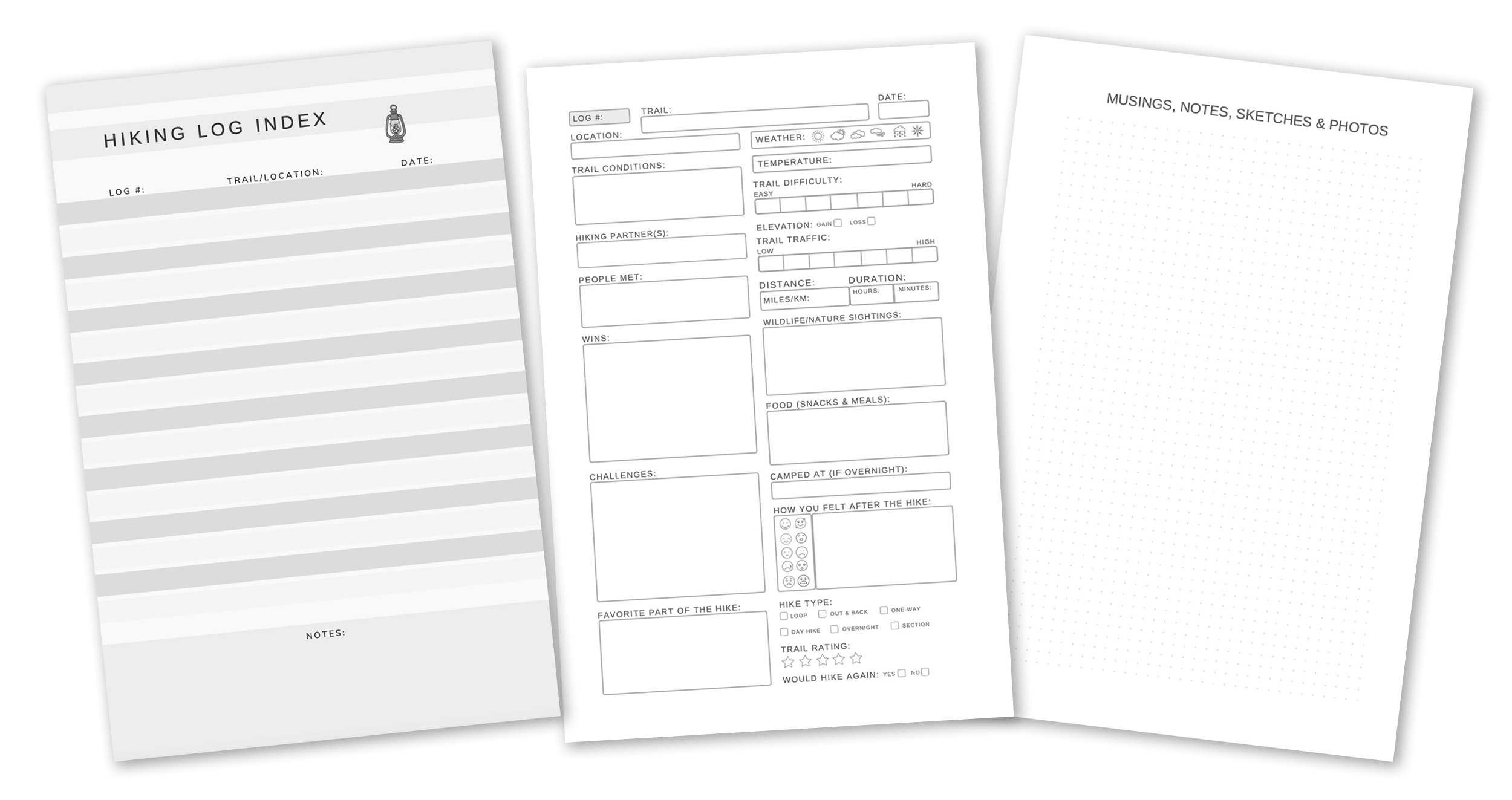 hiking journal & logbook by transformation hiking press